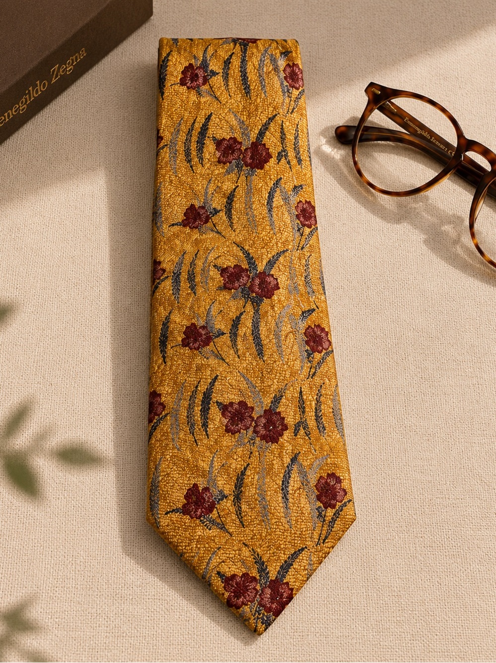 Vintage Ermenegildo Zegna Floral Silk Tie | OS
